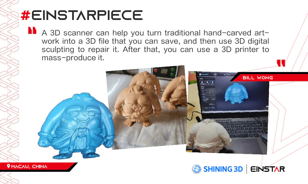 Einstar and EinScan-SE 3D scanner turn traditional handcraft into a 3D model